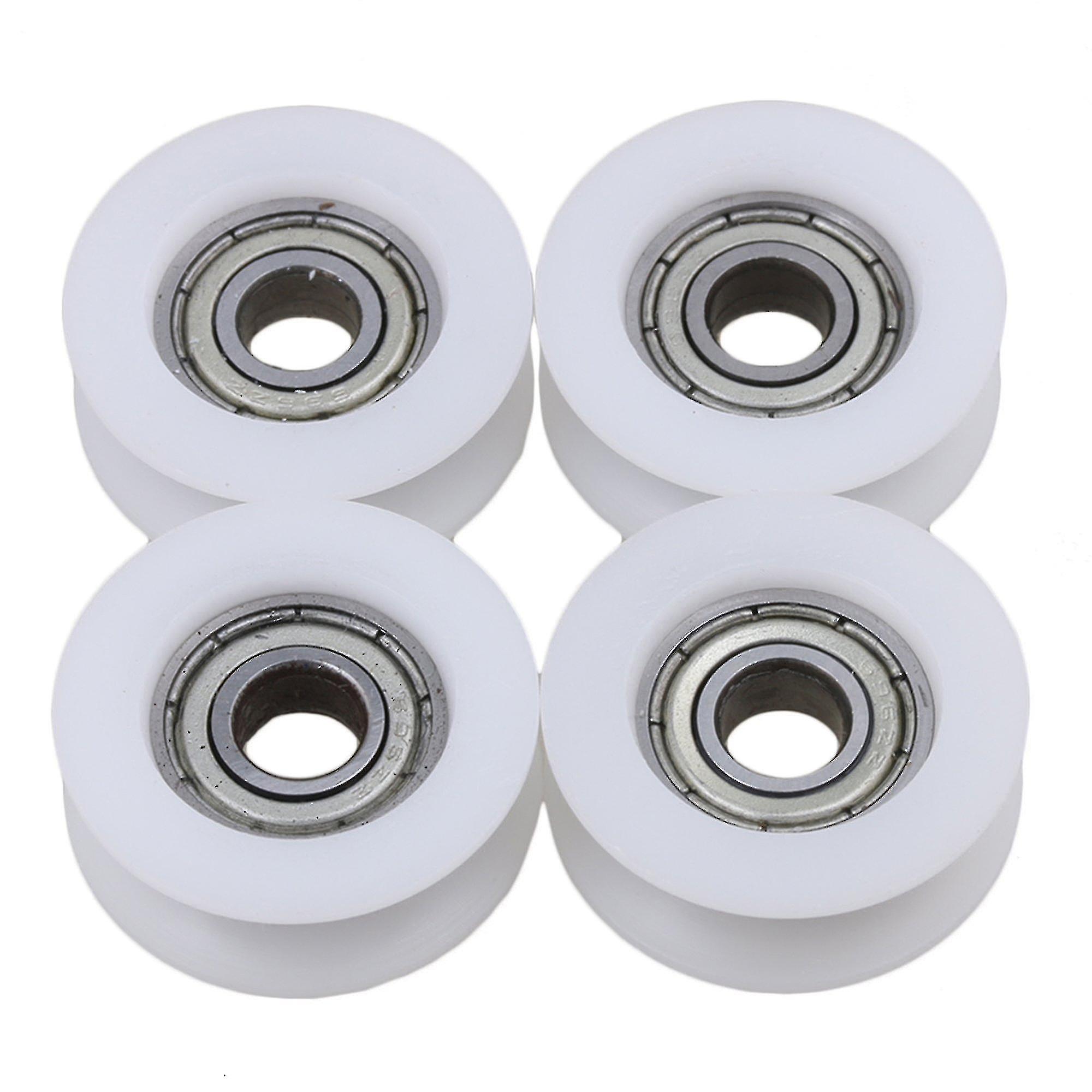 4pcs U Groove Bearings Guide Pulley Wheel 6x24x9mm For Furniture Pulley