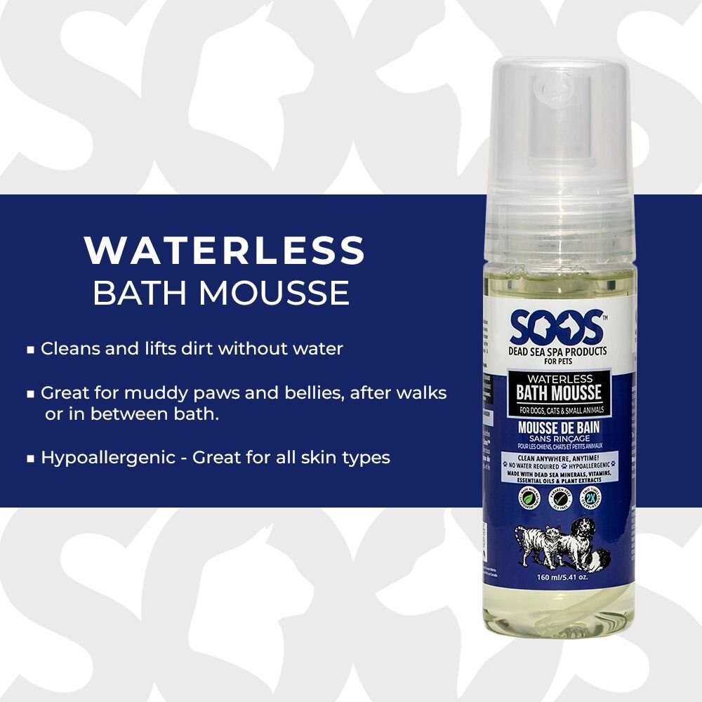 Soos Pets Waterless Pet Bath Mousse， 5.4-oz bottle