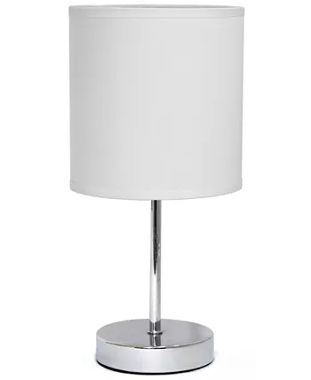 All The Rages Simple Designs Chrome Mini Basic Table Lamp with Fabric Shade