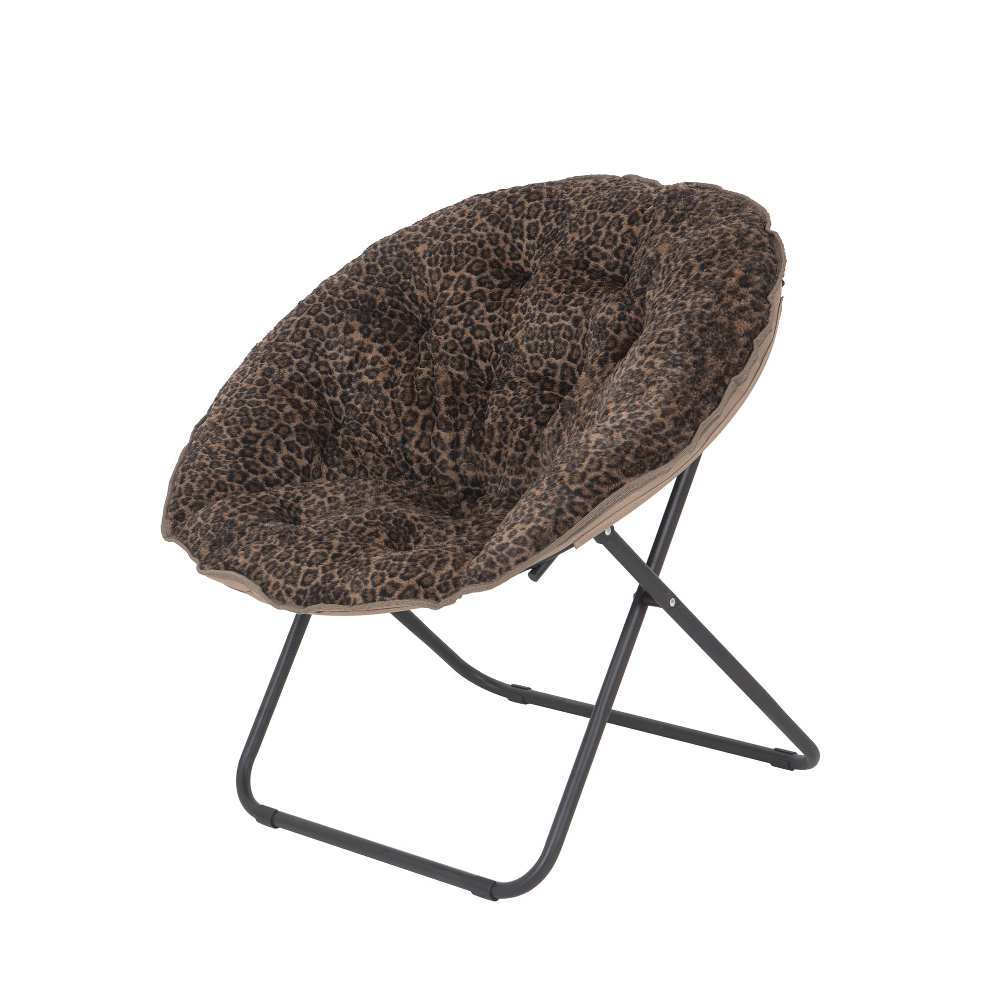 Mainstays Plush Faux Fur Saucer Chair, Cheetah