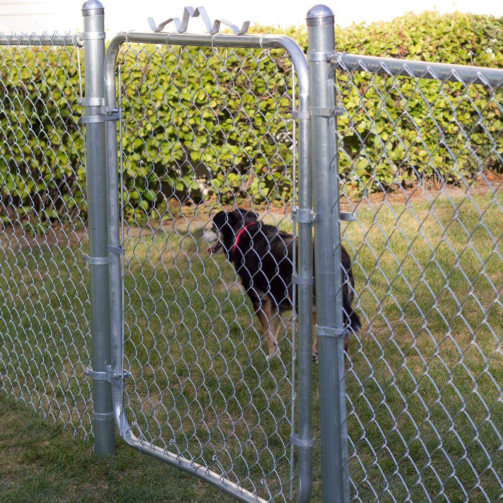 Everbilt Chain Link Fence 3-12 ft. W x 4 ft. H Galvanized Steel Walk Fence Gate 328302EB