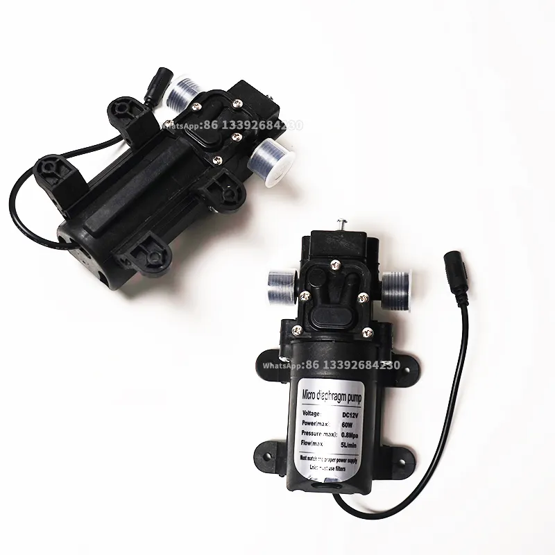 Water High Pressure DC 12V 130Psi 6L/Min Water Pump With Power Supply 60W Diaphragm Self Priming Pump