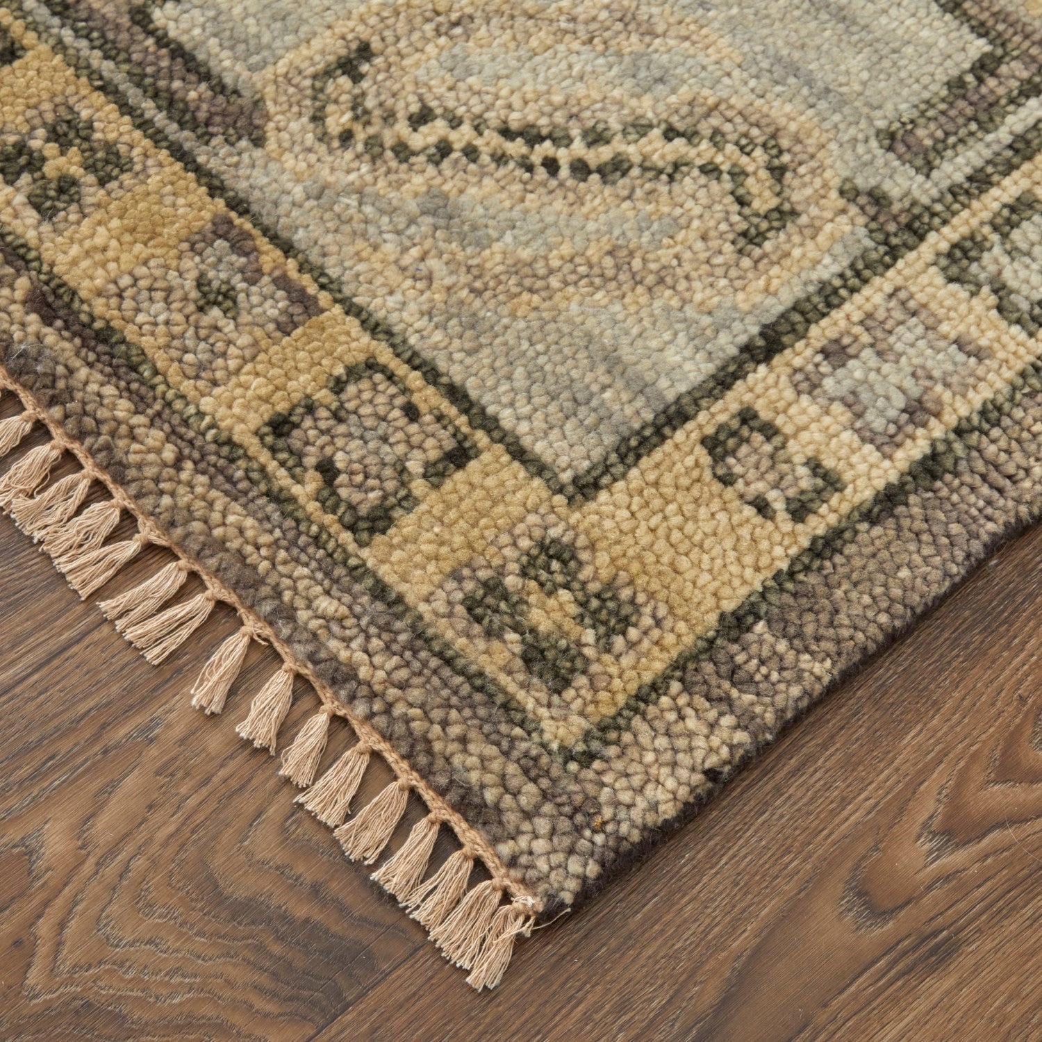 Foxboro Diamond Hand Knotted Brown / Gray Rug