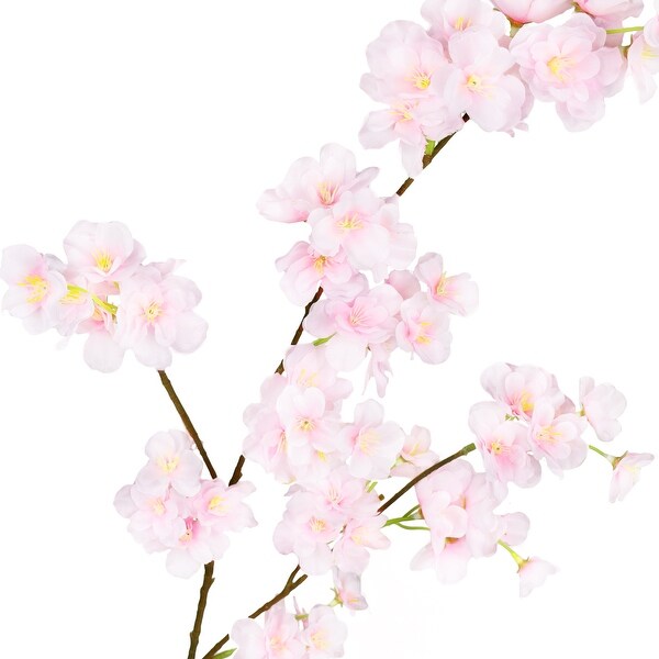 Set of 6 Light Pink Artificial Cherry Blossom Flower Stem Spray 34in