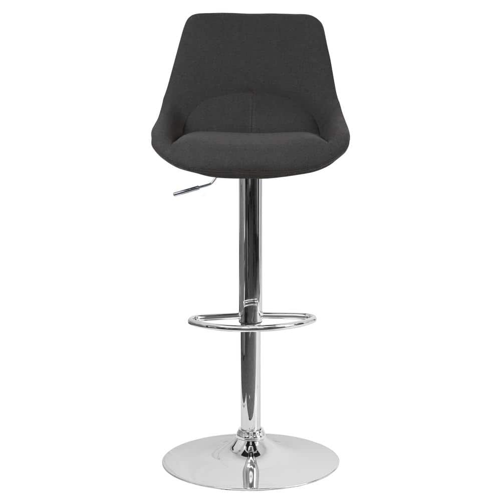 Carnegy Avenue 44.5 in. Black Fabric Adjustable Bar Stool CGA-CH-442213-BL-HD