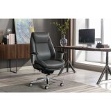 Serta iComfort i6000 Series Ergonomic Bonded Leather High-Back Manager Chair， Gray/Silver