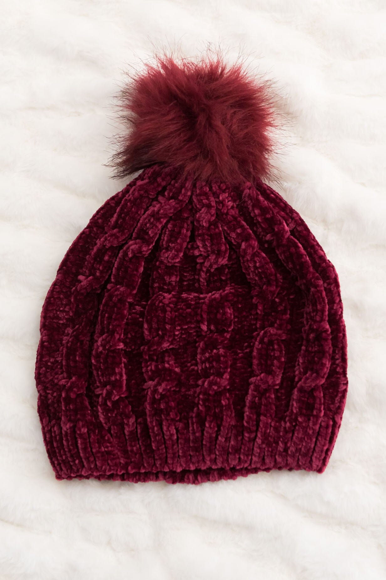 Stay Cozy Chenille Pom Pom Beanie