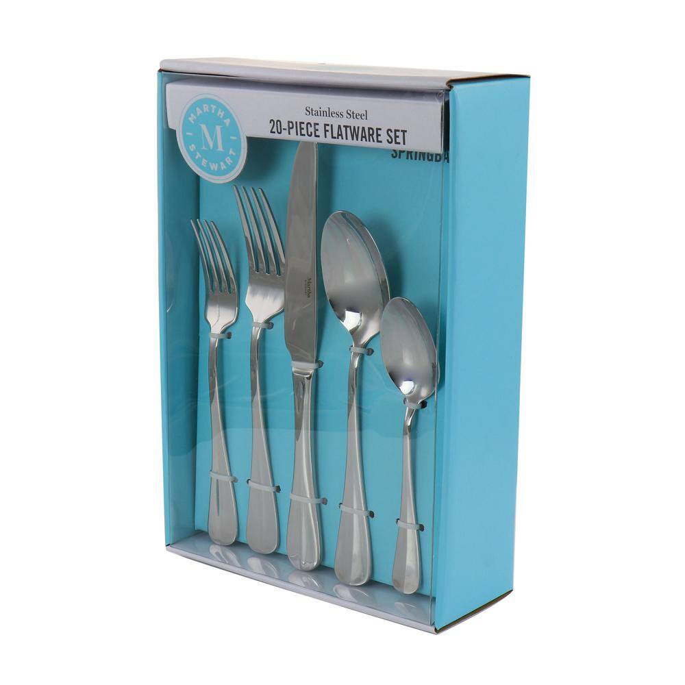 MARTHA STEWART Springbank 20 Piece Stainless Steel Flatware Set 985116480M