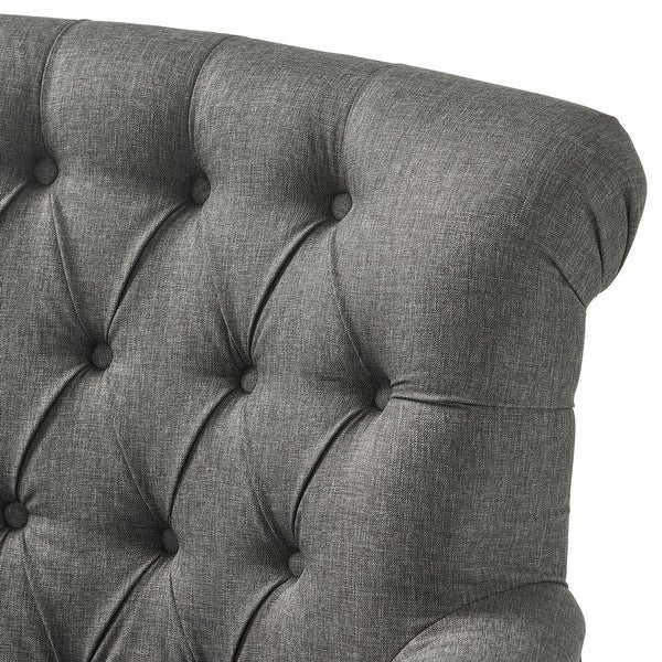 Bernstein Tufted Club Armchair w/ Rolled Backrest by Christopher Knight Home