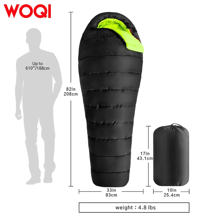 WOQI adult and children camping sleeping bags  backpacks and hiking bags   three season sleeping bags