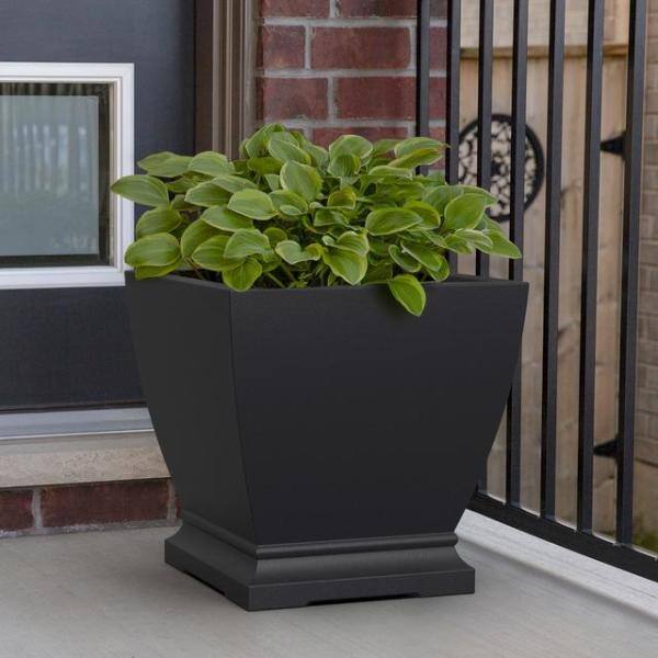 Mayne Acadia 20 in. Square Self-Watering Black Polyethylene Planter 5920-B