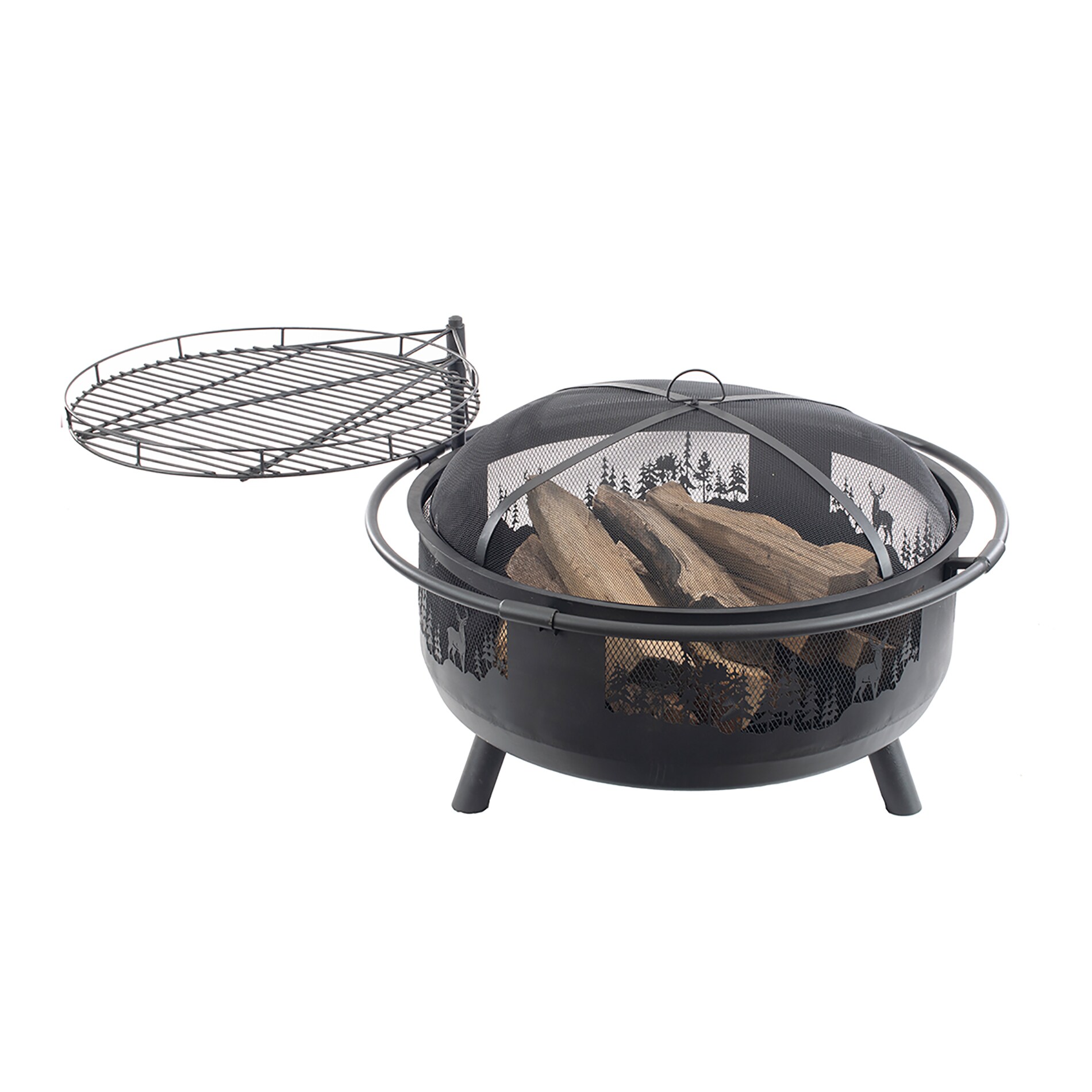 Blue Sky Outdoor Living WBFB36SG-MD 36-in W Black Steel Wood-Burning Fire Pit