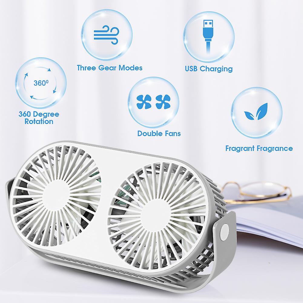 2019 New Usb Desk Fan Three Speed Settings， Super Quiet， 360 Up And Down， Perfect For Home