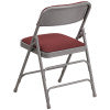 Flash Furniture HERCULES Series Curved Triple Braced & Double Hinged Burgundy Patterned Fabric Metal Folding Chair