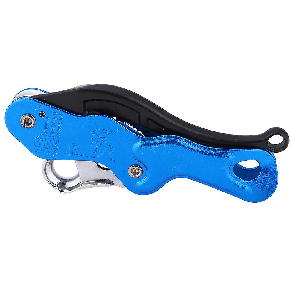 Aluminium Alloy Blue Anti-panic Outdoor Climbing Descending Self Locking Protection Hand Control Descenderblue