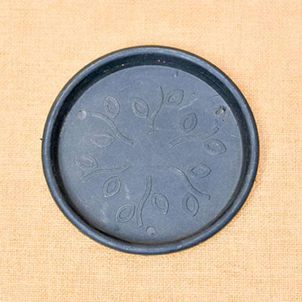 7.6 inch (19 cm) Round Plastic Plate for 7 inch (18 cm) Pots (Black) (set of 6)