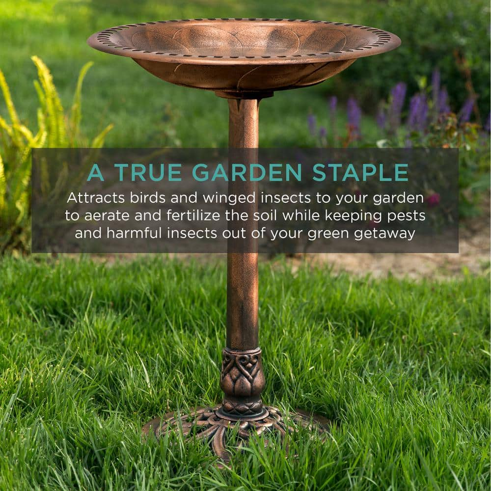 Best Choice Products Pedestal Copper Birdbath SKY4606