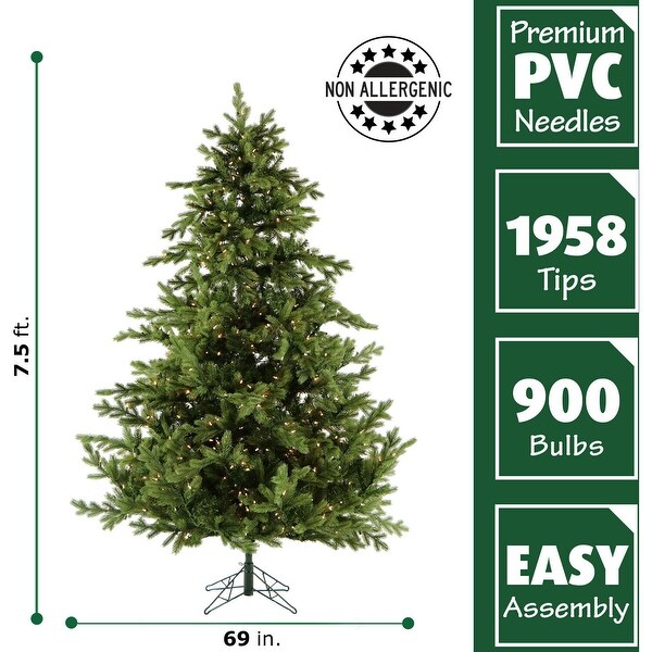 Fraser Hill Farm 7.5' Prelit Foxtail Pine Christmas Tree With Smart String Lighting