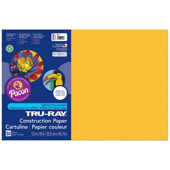 Pacon PAC102998 Tru Ray 12 X 18 Gold 50 Sht Constr...