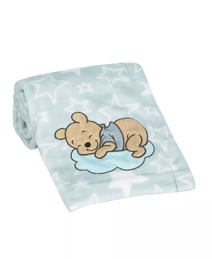 Bedtime Originals Disney Baby Starlight Pooh Blue White Soft Fleece Baby Blanket