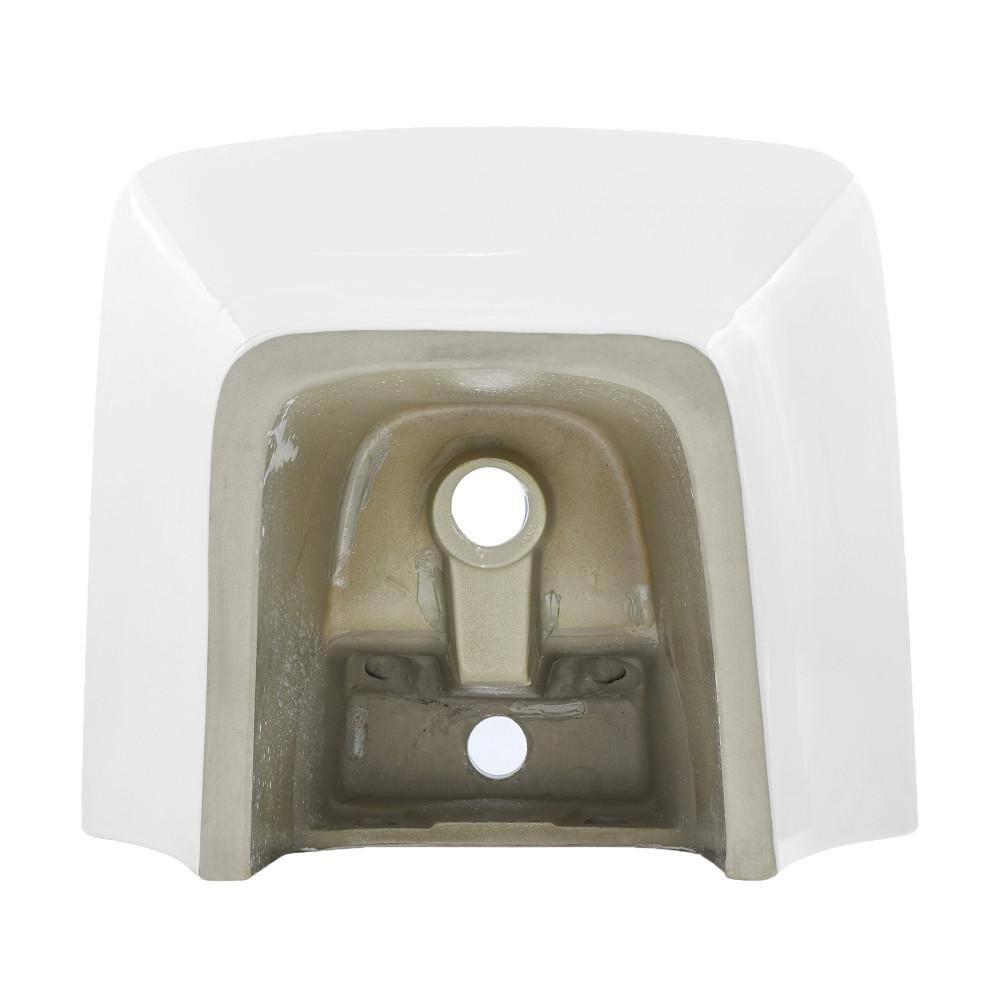 Swiss Madison Carre Ceramic Wall Mount Bathroom Sink in Glossy White SM-WS330