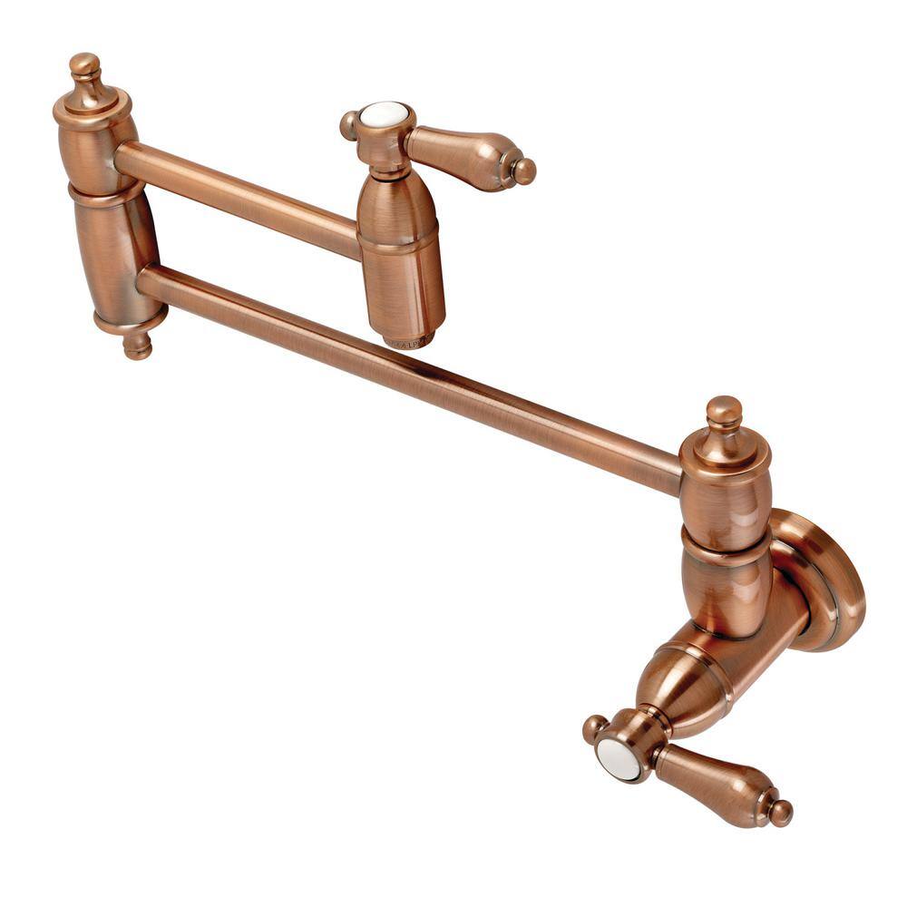 Kingston Brass Heirloom Wall Mounted Pot Filler in Antique Copper HKS310BALAC