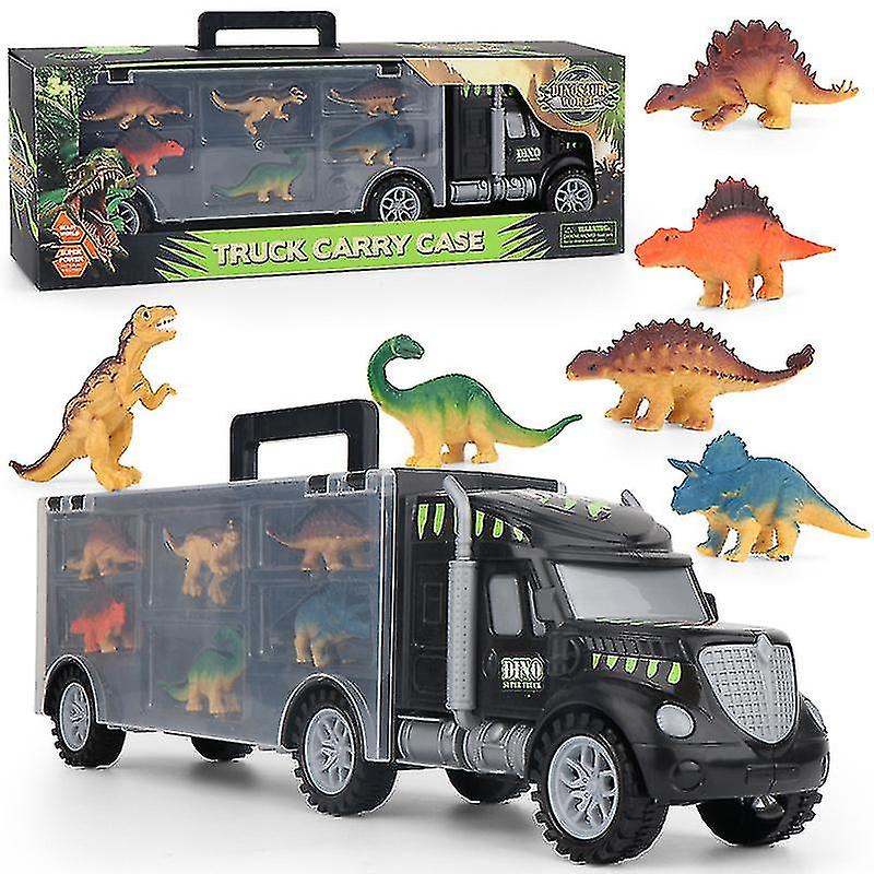 Dinosaur Toys Truck Transport Carrier Truck Toys With Dinosaur Toys Animals Toys Double Inside Storage Set For Kids