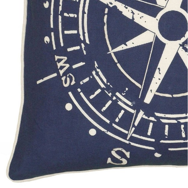 Compass Poly Filled Square Throw Pillow Rizzy Home