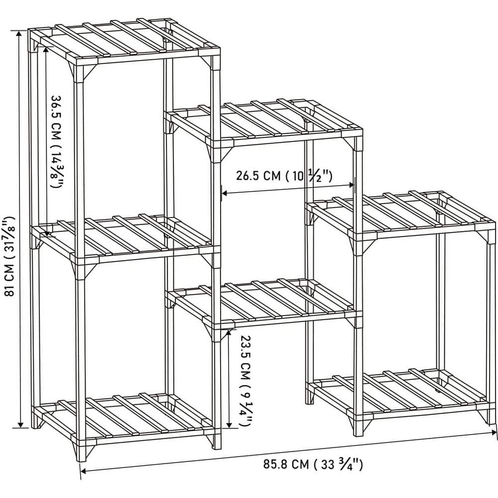 ITOPFOX 11.81 in. H Wood Outdoor Tiered Plant Stand Multi-Functional Plant Shelves Ladder Plant Holder for Garden Balcony H2SA22OT156