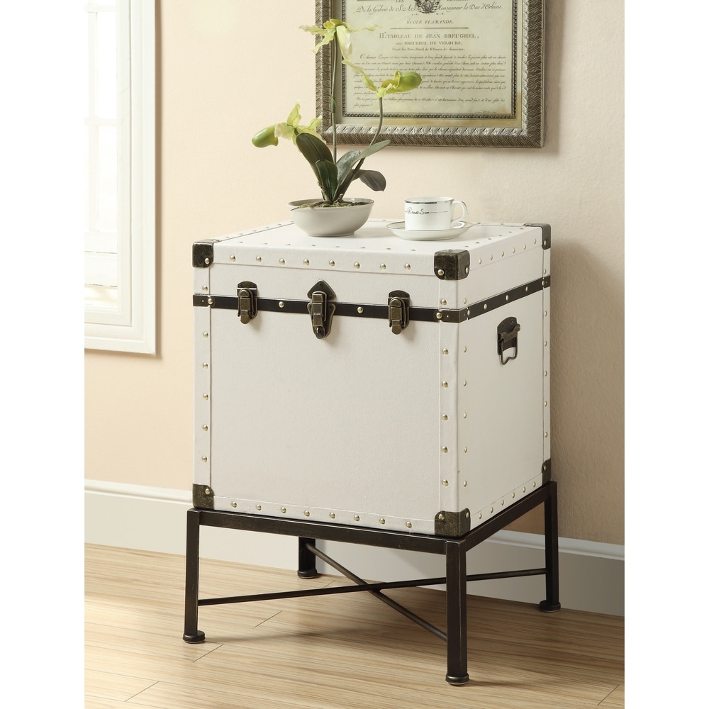 Coaster Furniture Nancy White Accent Cabinet with Nailhead Trim