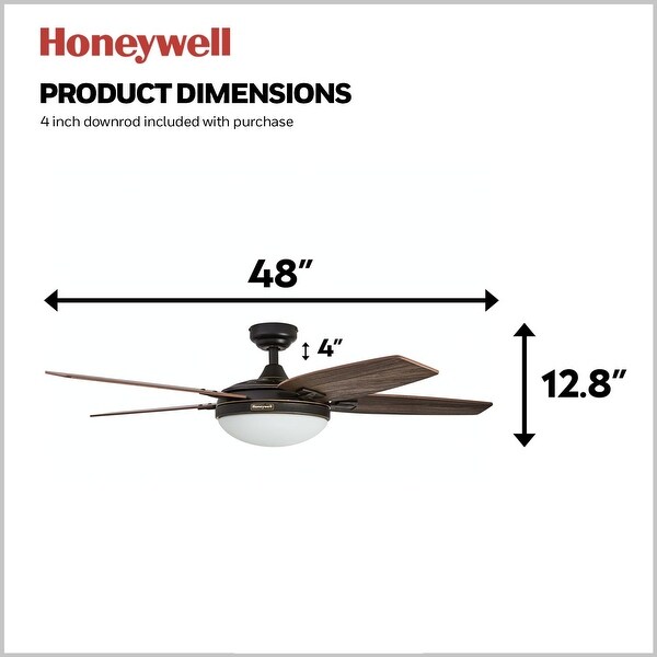 Honeywell Carmel Espresso Bronze Ceiling Fan with Integrated Light and Remote - 48-inch Shopping - The Best Deals on Ceiling Fans | 22393897