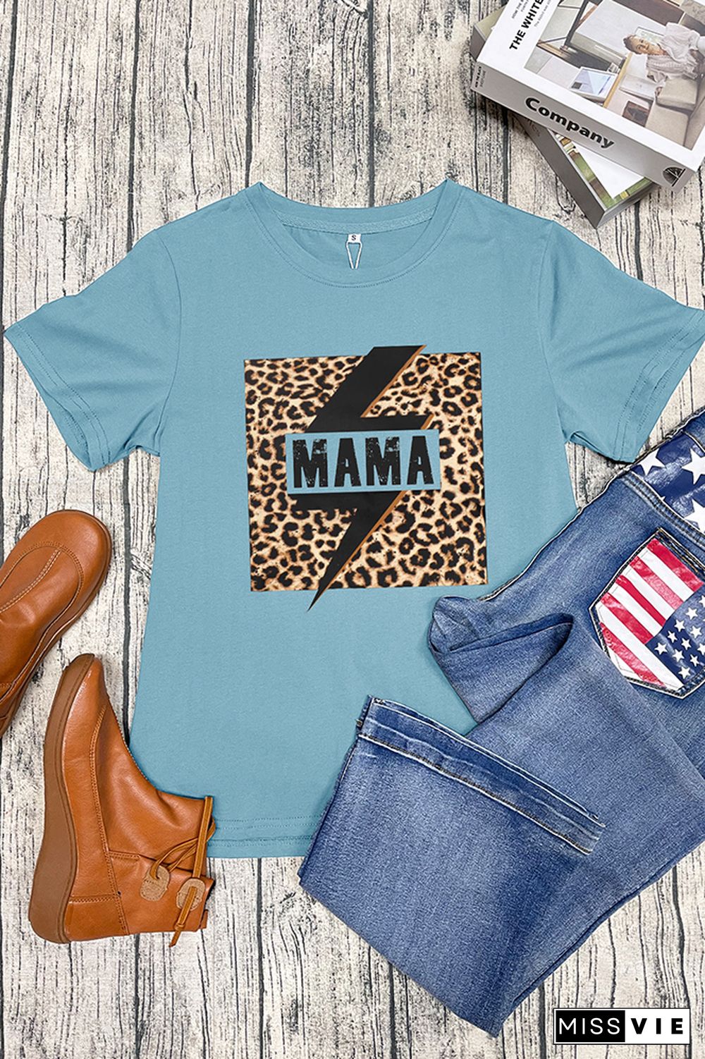 MAMA lightning Short Sleeve Graphic Tee Wholesale