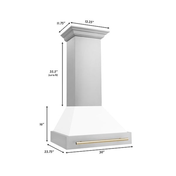 ZLINE Autograph Edition 30-inch Stainless Steel White Shell Range Hood - 30 Inch