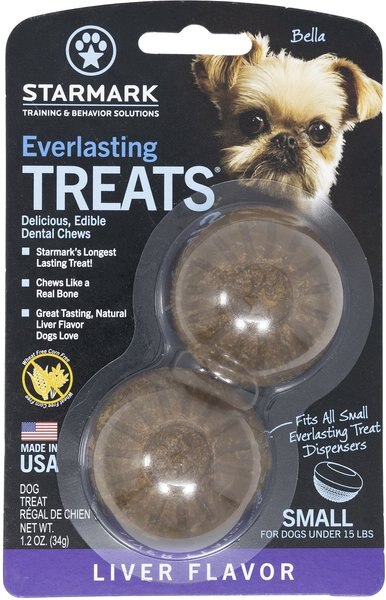 Starmark Everlasting Liver Flavored Dental Dog Treats， Small， 2 count