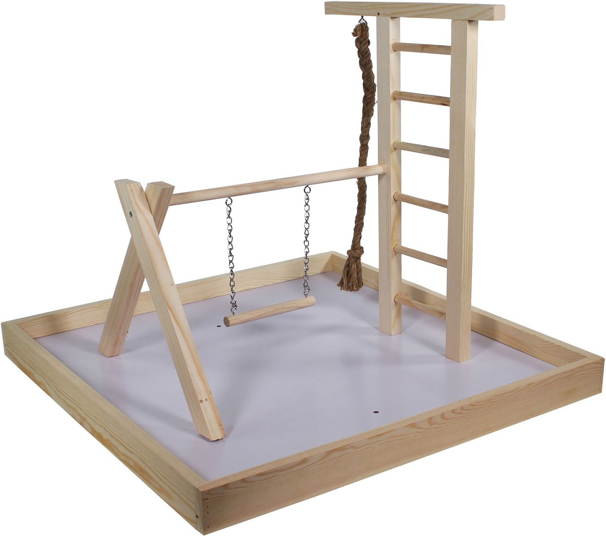 Bird Life Penn-Plax Wooden Bird Playpen， Natural Brown， XX-Large