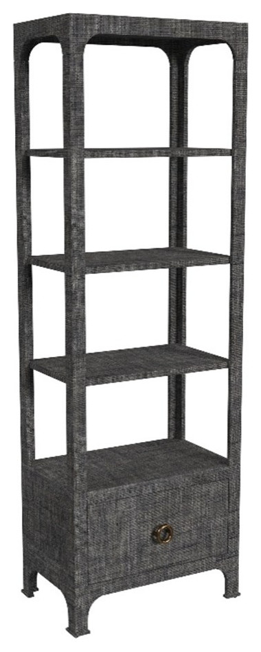 Home Square Solid and Engineered Wood Bookcase in Charcoal   Set of 2   Tropical   Bookcases   by Homesquare  Houzz