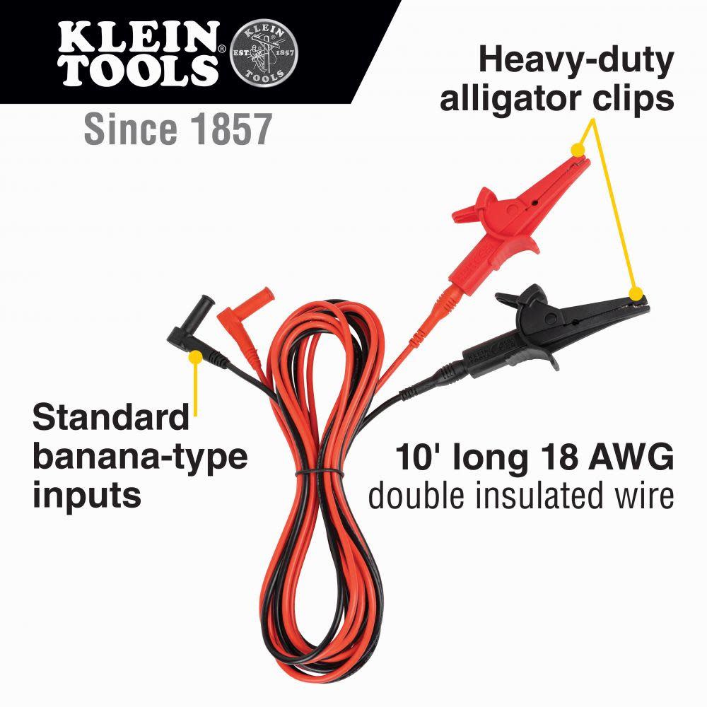 Klein Alligator Clip Test Leads 10 Foot