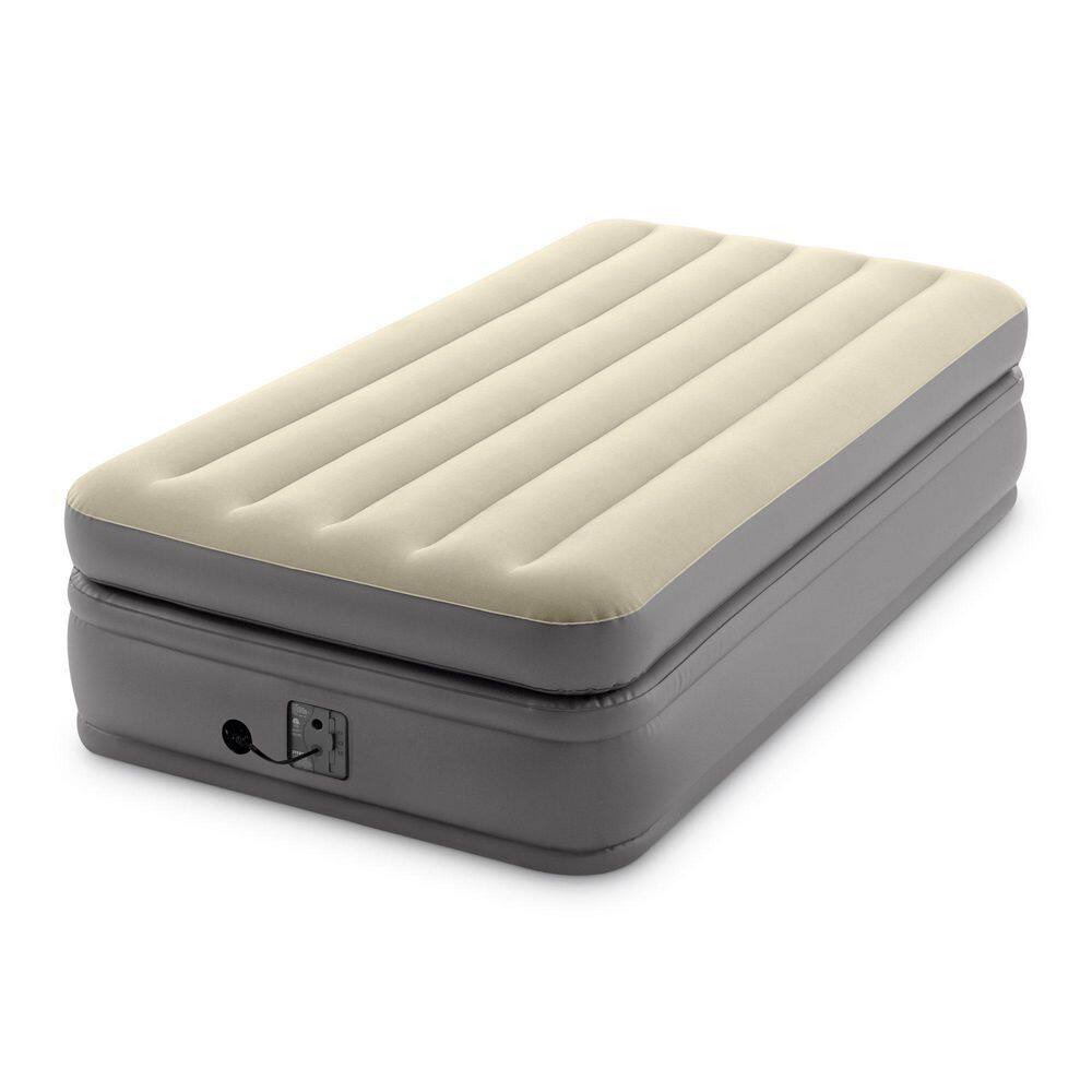 Intex Twin Dura Beam Plus Fiber-Tech Elevated Air Mattress with Built-In Pump 64161ED