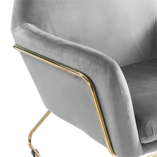 Modern Upholstered Velvet Accent Chair Armchair with Metal Base - 30