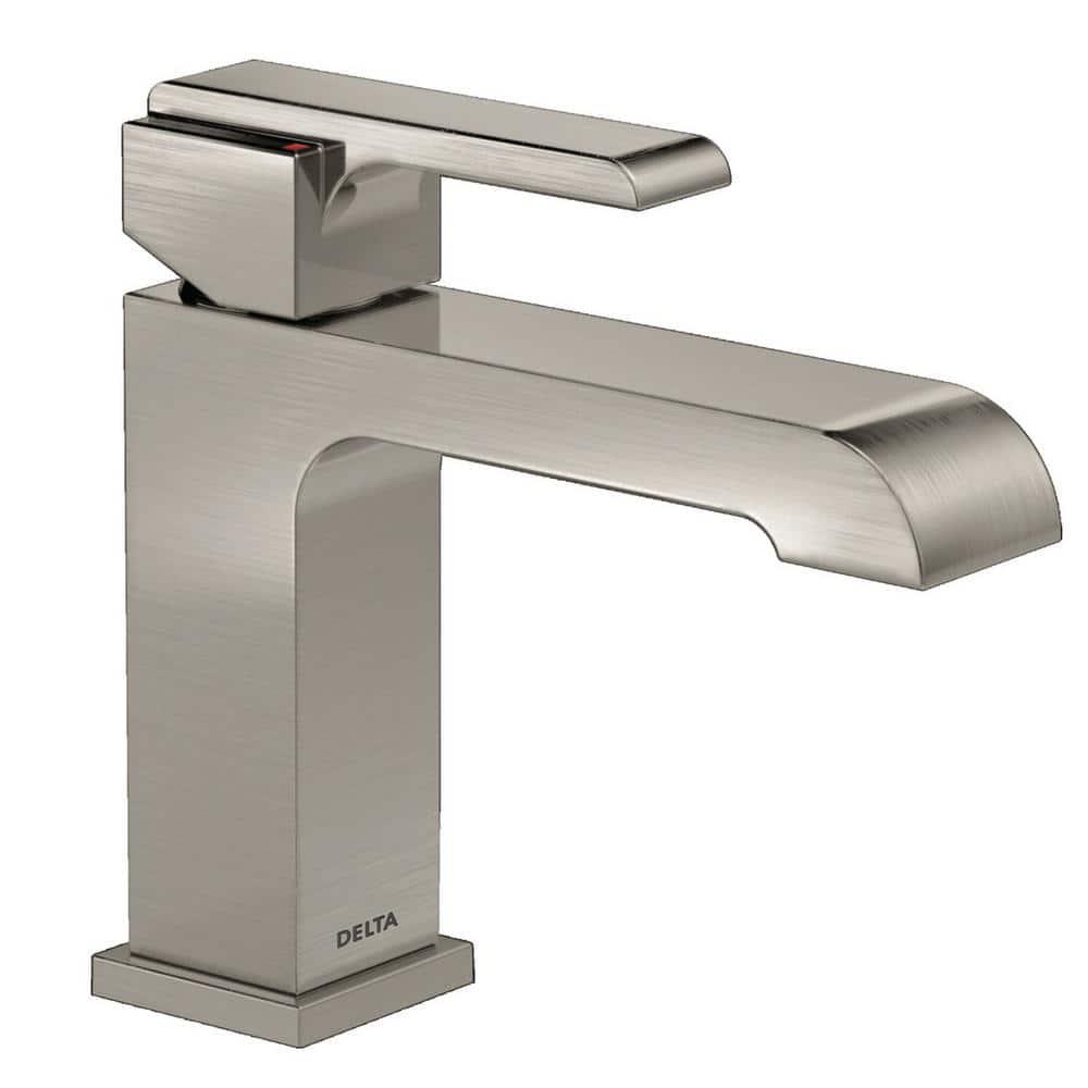 Delta Ara Single Hole SingleHandle Bathroom Faucet with Metal Drain Assembly in Stainless