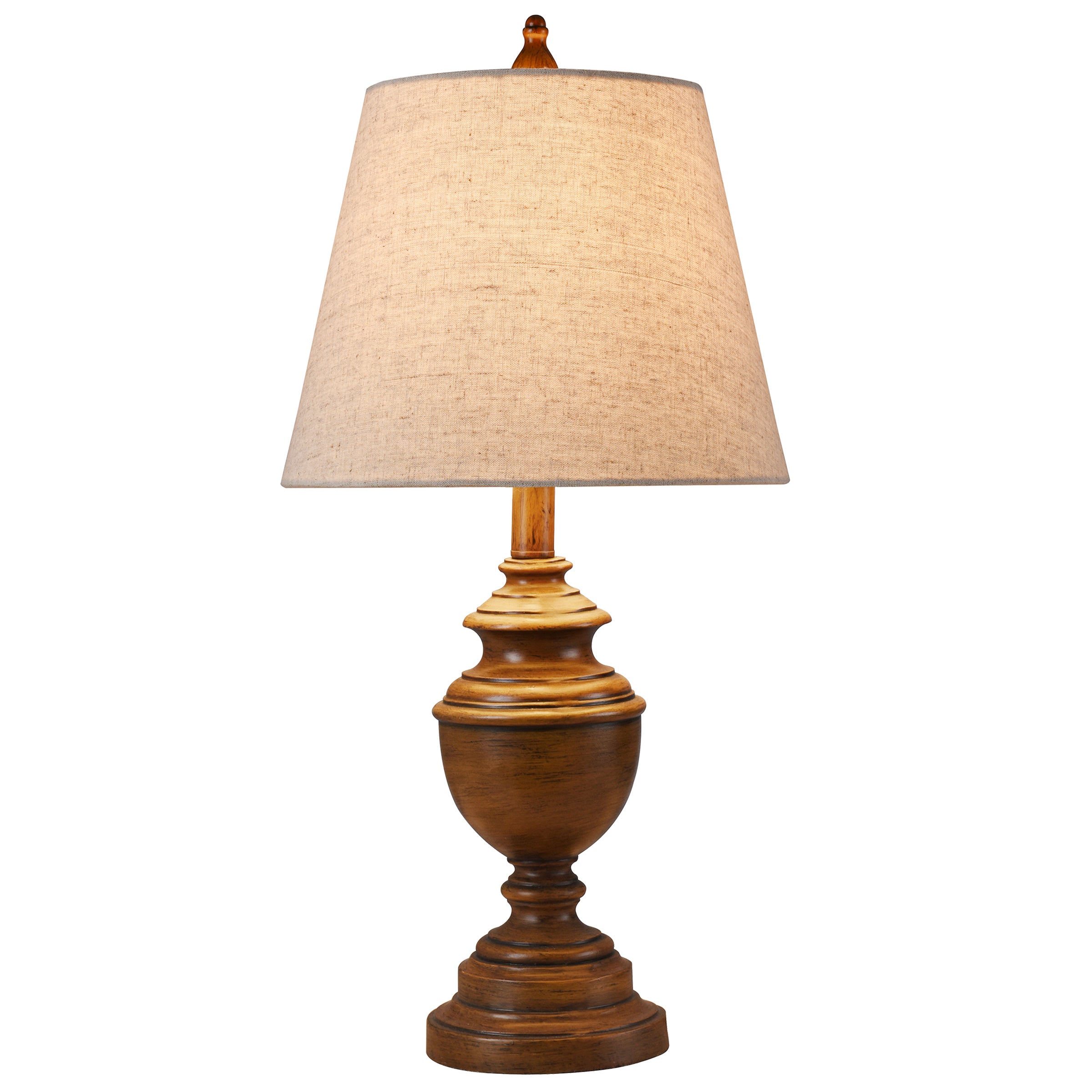 Marion Table Lamp - French Oak - Heathered Light Beige