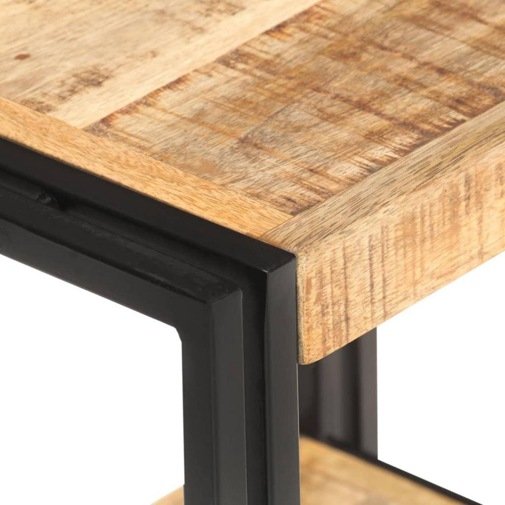 Vidaxl Side Table 15.7X11.8X15.7 Rough Mango Wood 0682   Industrial   Side Tables And End Tables   by vidaXL LLC  Houzz