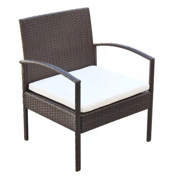 4 Piece Garden Lounge Set with Cushions Poly Rattan Brown - Overstock - 35107719