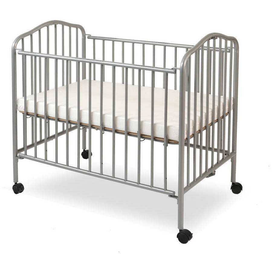 LA Baby Mini/Portable Folding Crib, Pewter