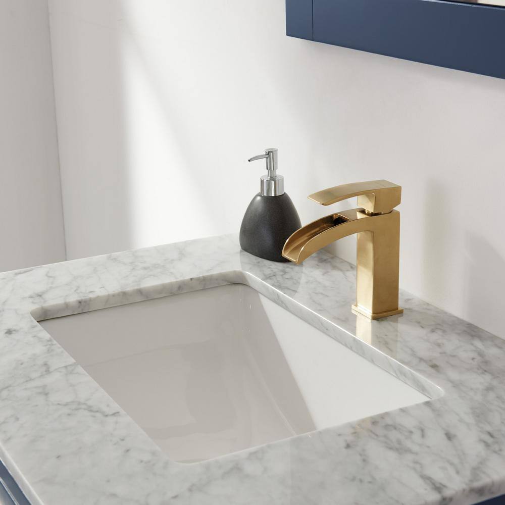 Altair Remi 30 in. Bath Vanity in Royal Blue with Carrara Marble Vanity Top in White with White Basin 532030-RB-CA-NM