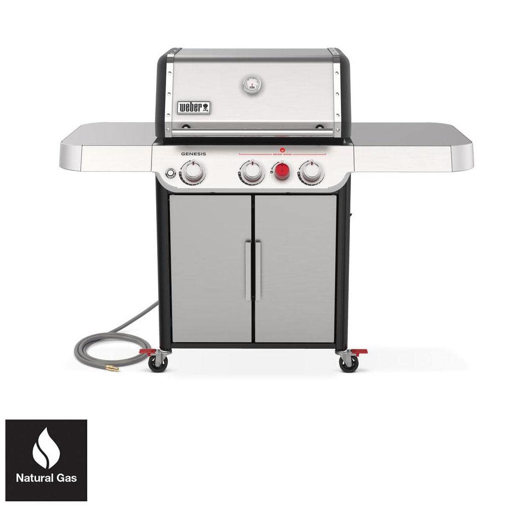 Weber Genesis S-325s 3-Burner Natural Gas Grill in Stainless with Built-In Thermometer 37300001