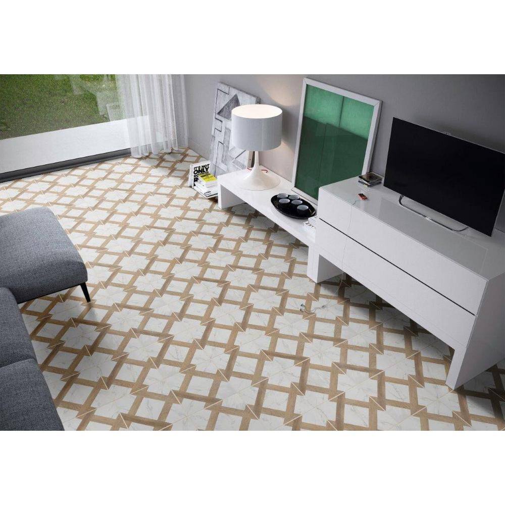 MSI Marble Wood White 10 in. x 10 in. Matte Porcelain Floor and Wall Tile (13.44 sq. ft.Case) NHDMARWOO10X10