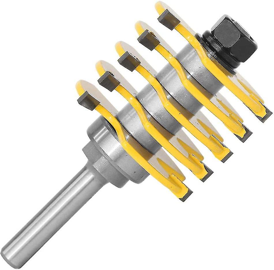 8mm Shank Professional Finger Joint Router Bit - 5 Adjustable 3 Flute Wood Cutter Blades With 46mm Cutting Diameter For Woodworking Tools