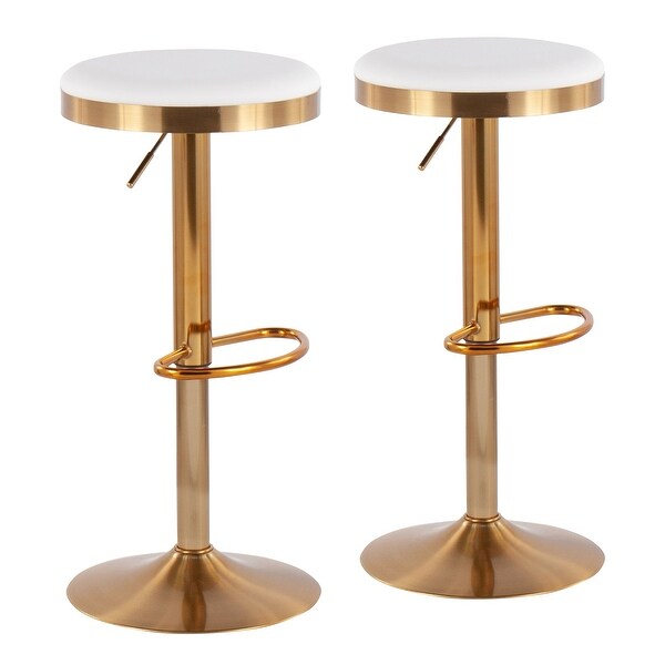 Silver Orchid Goddard Gold Adjustable Bar Stool (Set of 2)