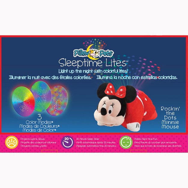 Disney Minnie Mouse Sleeptime Lite Plush Led Kids x27 Nightlight Red Pillow Pets